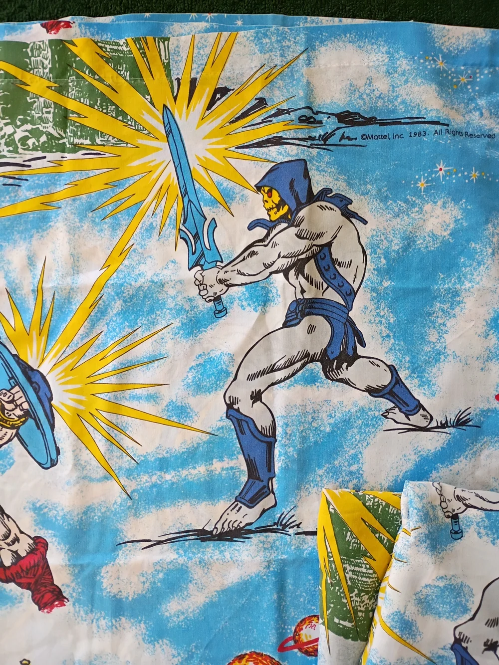 Vtg Mattel He-Man Masters of the Universe 1983 Twin Fitted and Flat Sheet Set